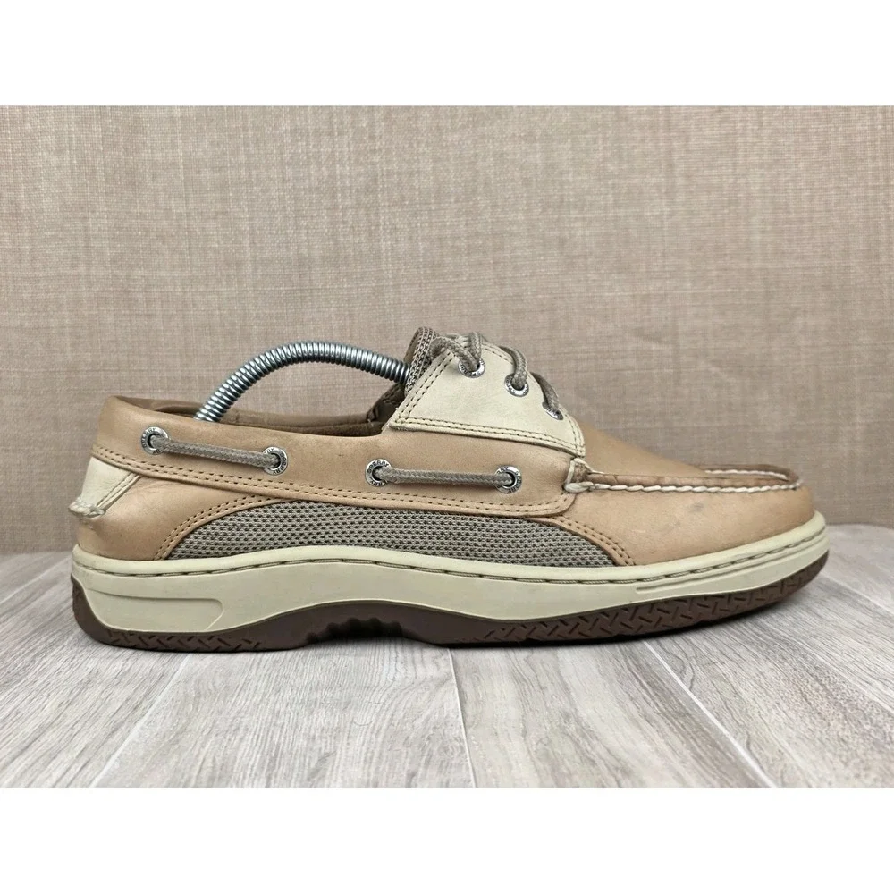 Sperry Top-Sider Billfish 3-Eye Men's Tan Leather Lace-Up Boat Shoes US 10M